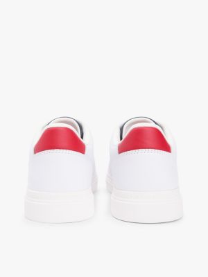 Кроссовки Tommy Hilfiger Leather Cupsole, цвет: Красный / Белый — фото 4