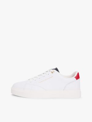 Кроссовки Tommy Hilfiger Leather Cupsole, цвет: Красный / Белый — фото 7