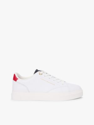 Leather Cupsole Sneaker, Red / White / Blue