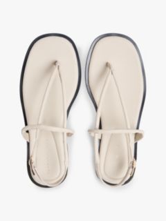 Metallic Accent Leather Sandal — Classic Beige 3