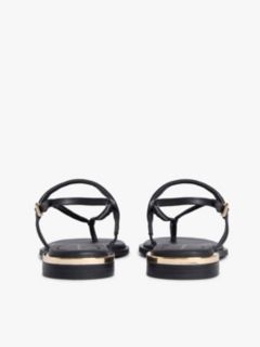 Metallic Accent Leather Sandal — Black 4