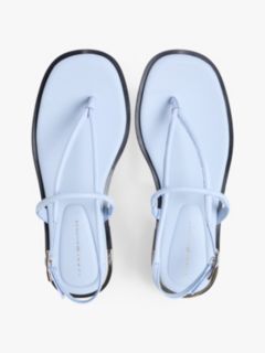 Metallic Accent Leather Sandal — Breezy Blue 3