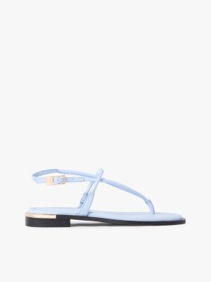 Metallic Accent Leather Sandal