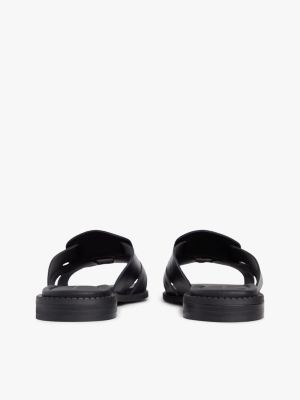 Женские сандалии Tommy Hilfiger Leather Penny Loafer Sandal, цвет: Чёрный — фото 4