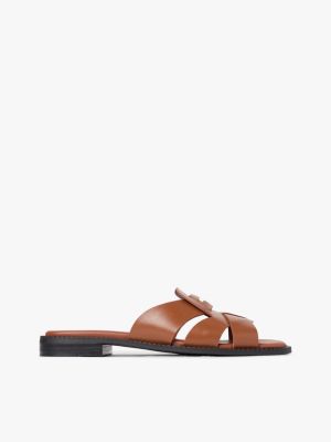 Leather Penny Loafer Sandal, Warm Bronze