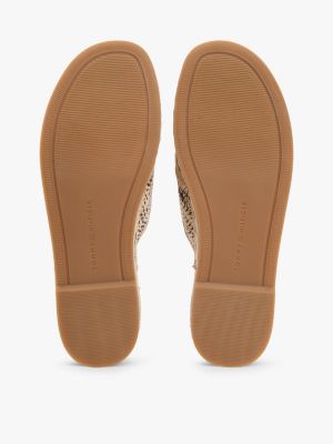 Женские сандалии Tommy Hilfiger Raffia Espadrille Slide Sandal, цвет: Натуральный / Чёрный — фото 5