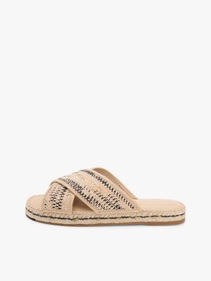 Женские сандалии Tommy Hilfiger Raffia Espadrille Slide Sandal, цвет: Натуральный / Чёрный — фото 7