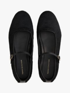 Calf Hair Leather Mary Jane Flat — Black 3