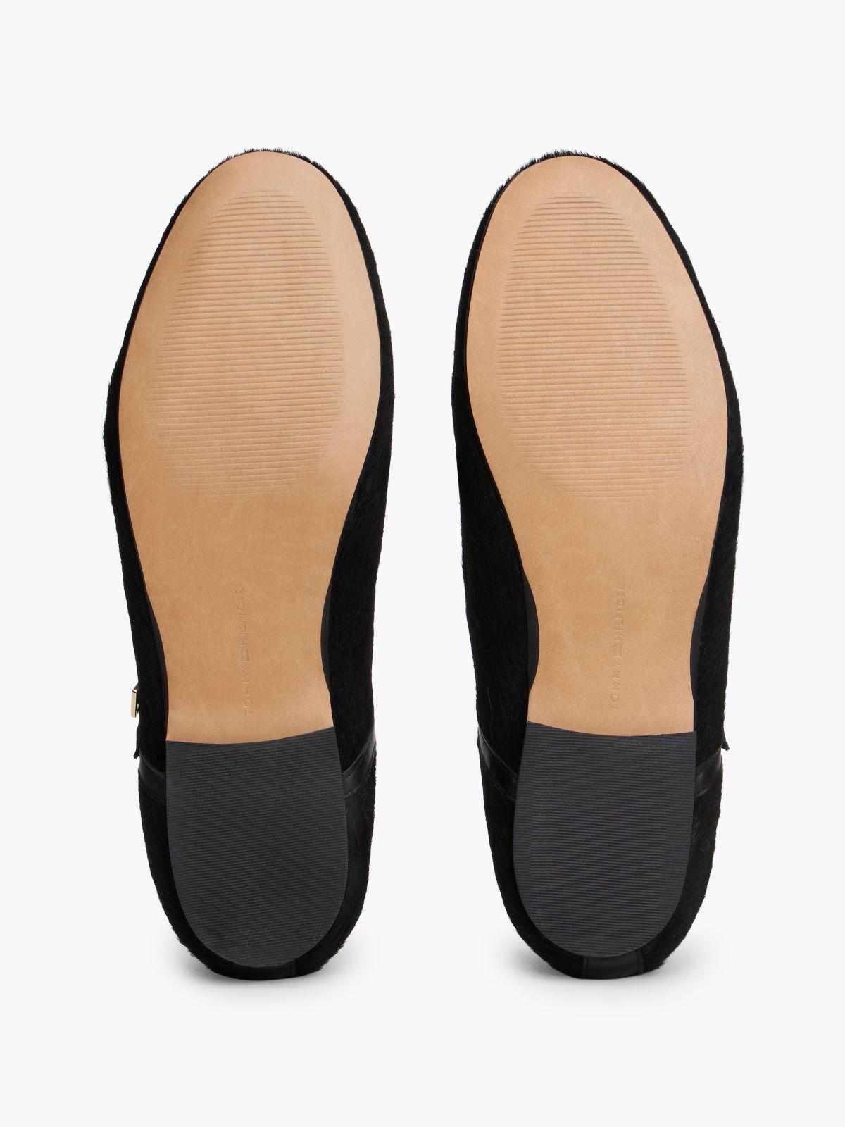 Calf Hair Leather Mary Jane Flat — Black