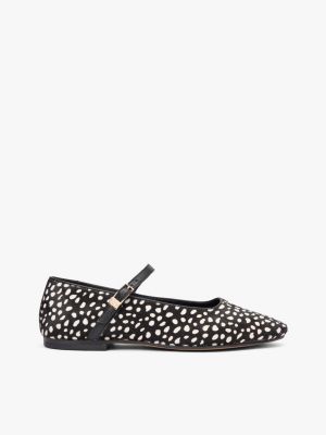 Calf Hair Mary Jane Flat, Black