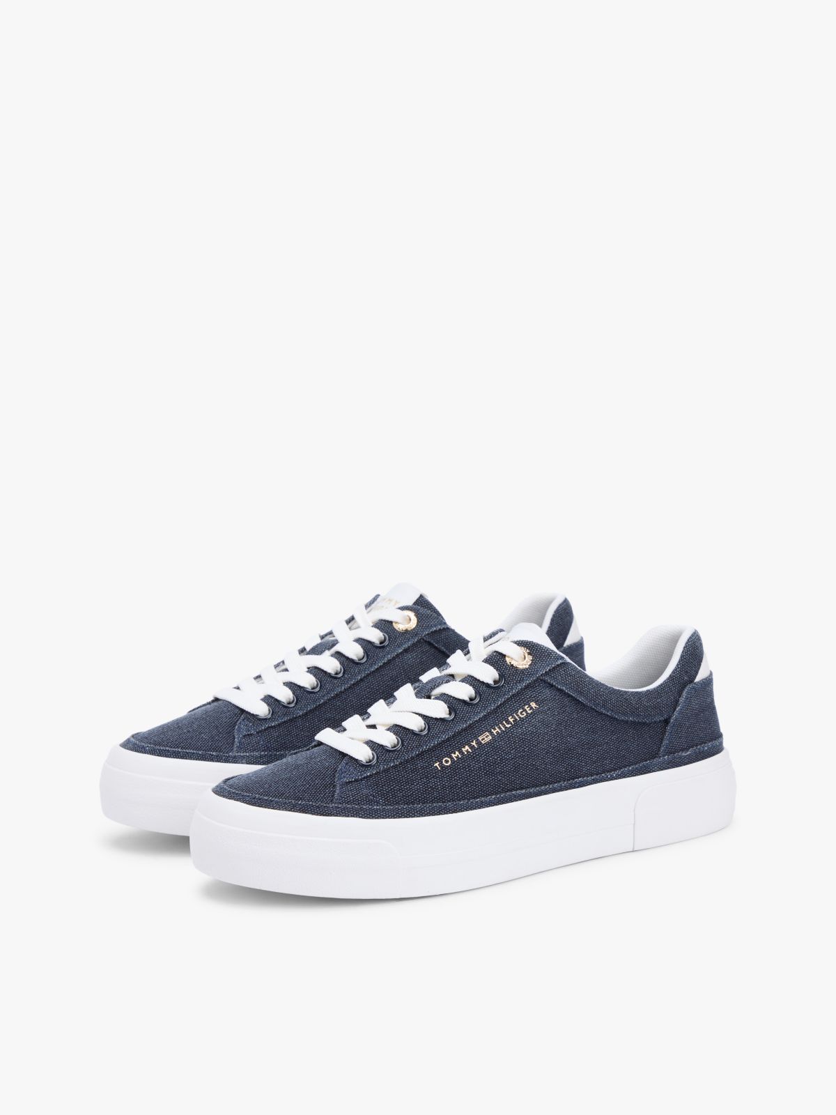 Canvas Platform Sneaker — Space Blue