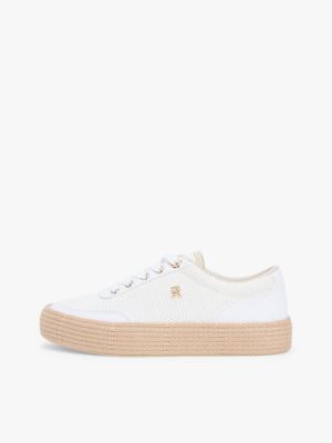 Mixed-Texture Canvas Platform Sneaker | Tommy Hilfiger USA