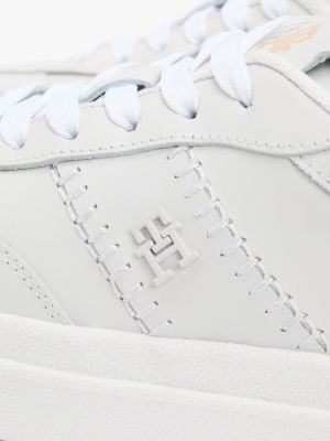 Женские кроссовки Tommy Hilfiger Platform Leather Court, цвет: Экрю — фото 6