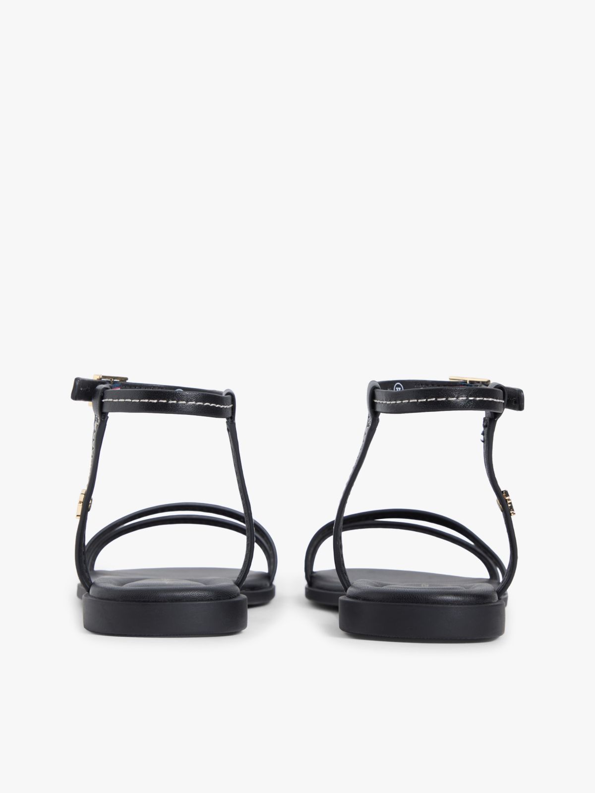 Flat Leather Sandal — Black