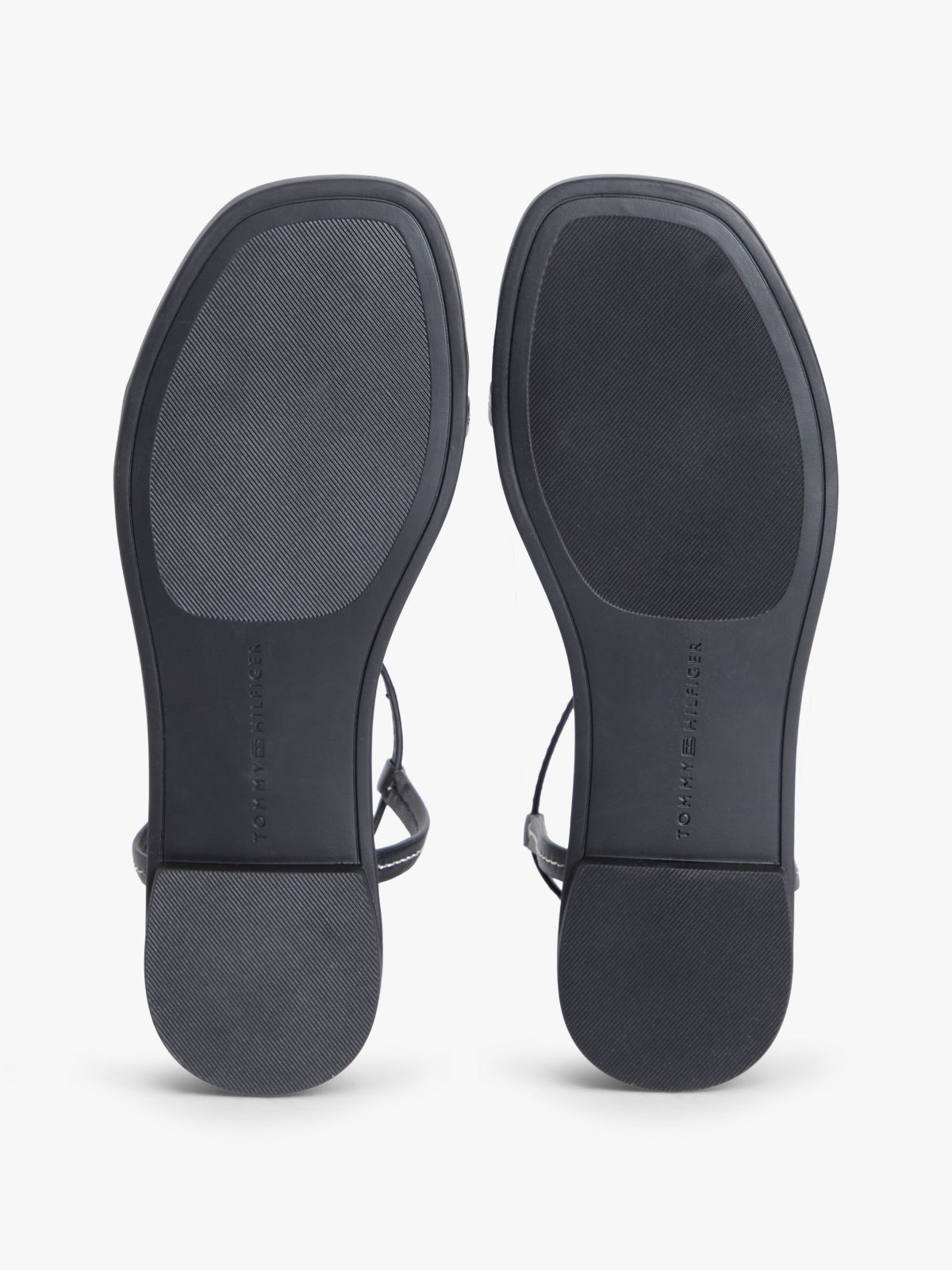 Flat Leather Sandal — Black