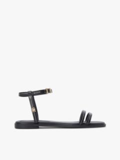 Flat Leather Sandal — Black 1