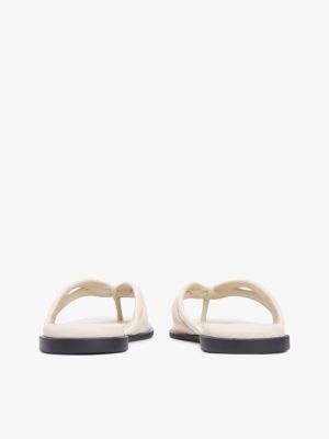 Женские сандалии Tommy Hilfiger Leather Flip-Flop, цвет: Бежевый — фото 4