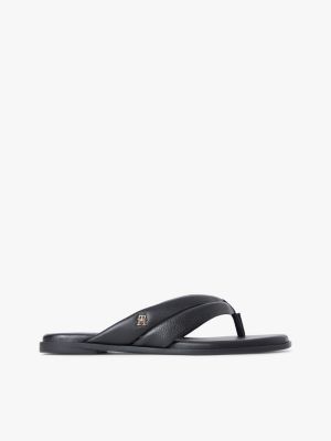 Leather Flip-Flop, Black
