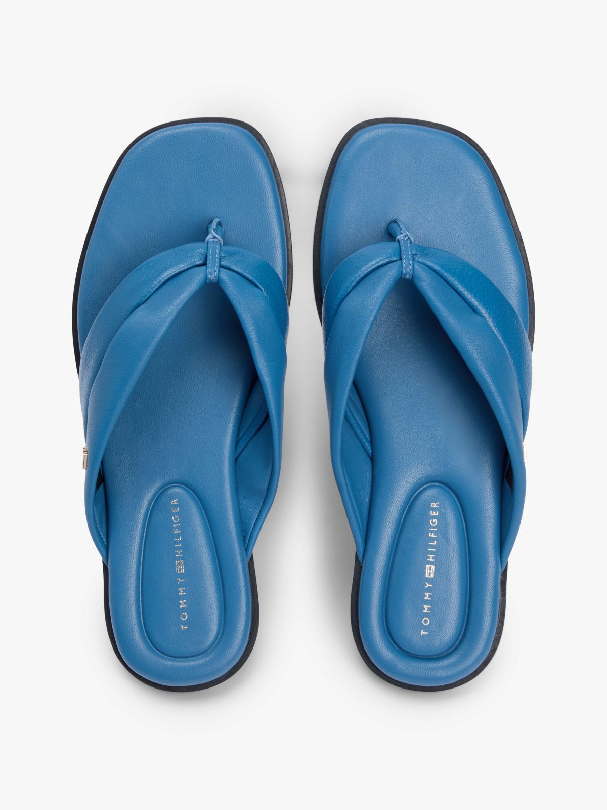 Leather Flip-Flop — Cobalt Steel
