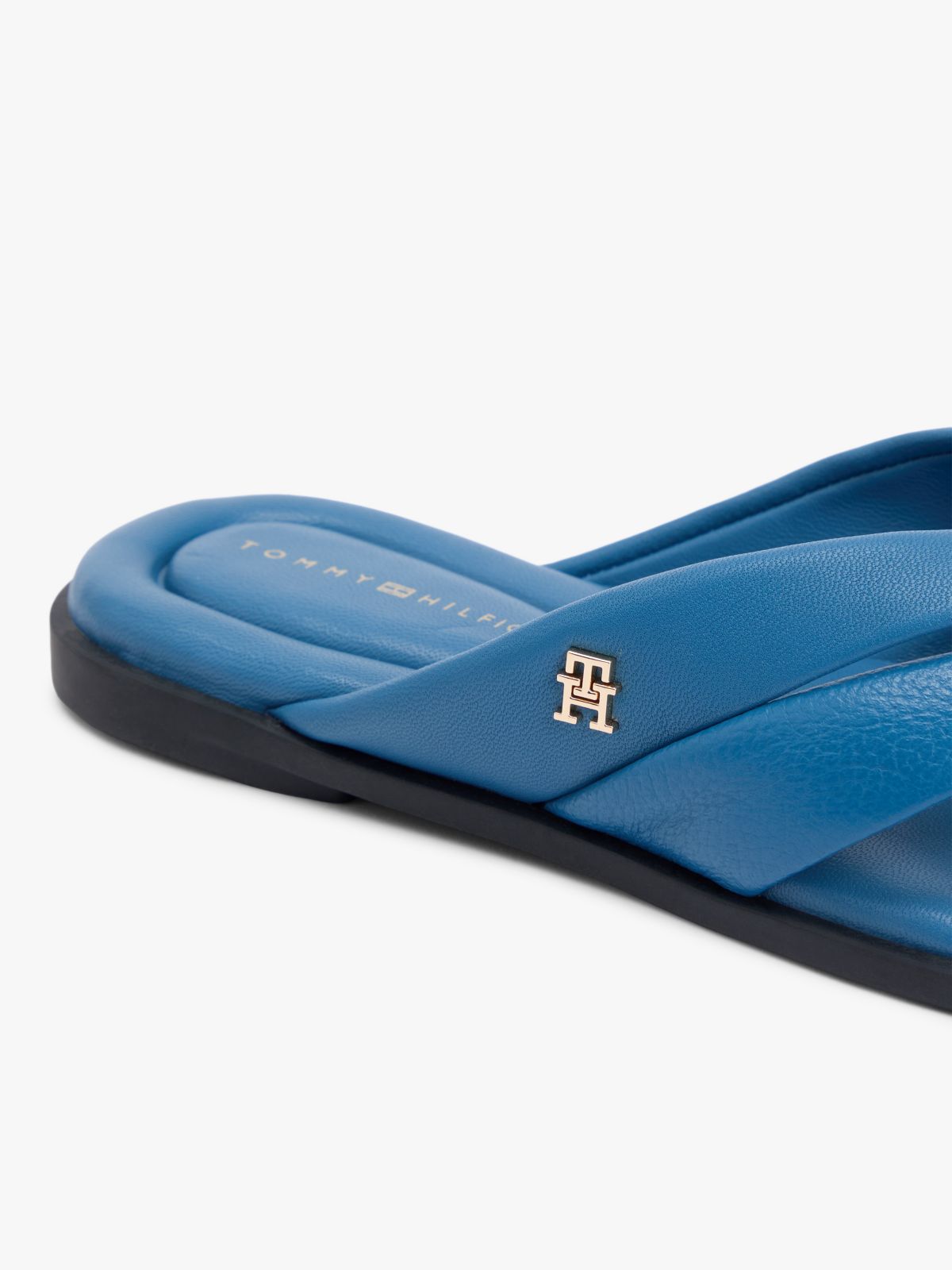 Leather Flip-Flop — Cobalt Steel