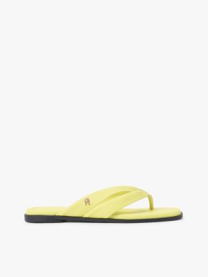 Leather Flip-Flop, Lime Zing