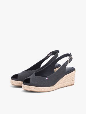 Женские сандалии Tommy Hilfiger Slingback Wedge Espadrille Sandal, цвет: Чёрный — фото 2