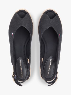 Женские сандалии Tommy Hilfiger Slingback Wedge Espadrille Sandal, цвет: Чёрный — фото 3