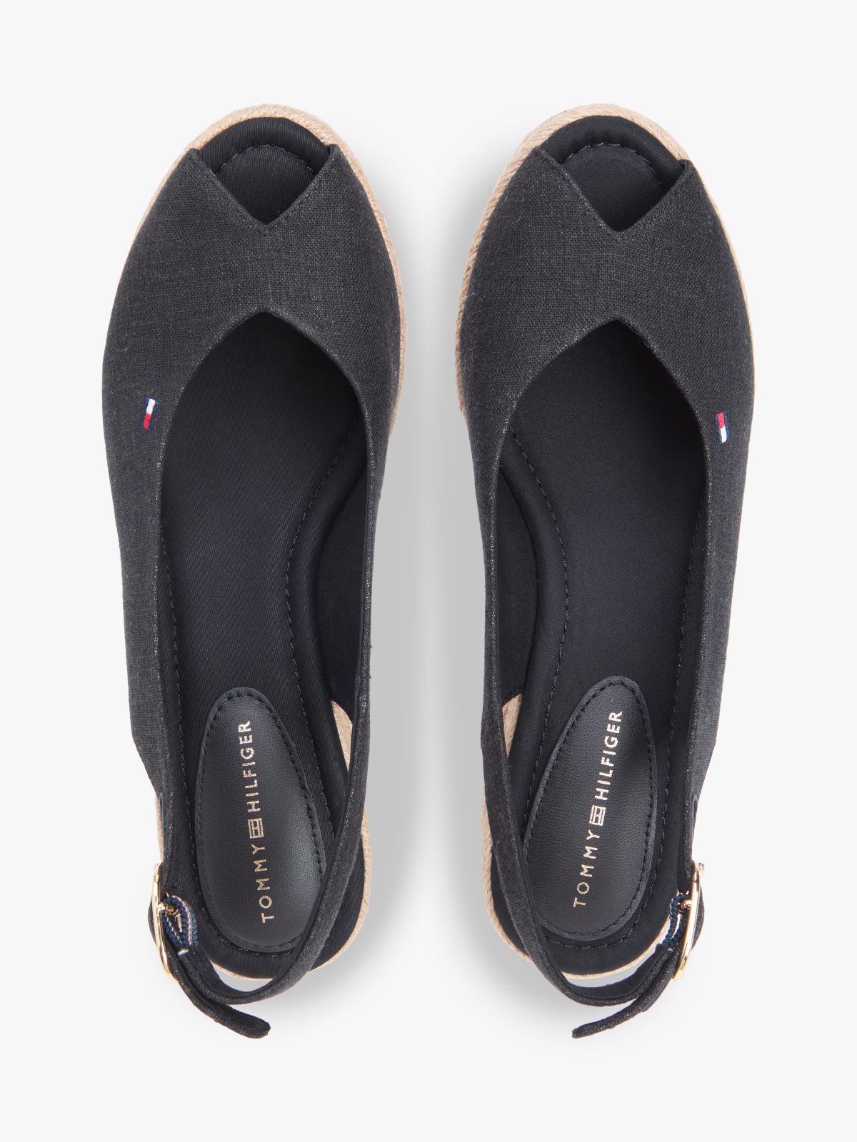 Slingback Wedge Espadrille Sandal — Black