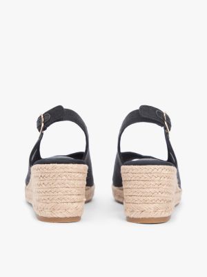 Женские сандалии Tommy Hilfiger Slingback Wedge Espadrille Sandal, цвет: Чёрный — фото 4