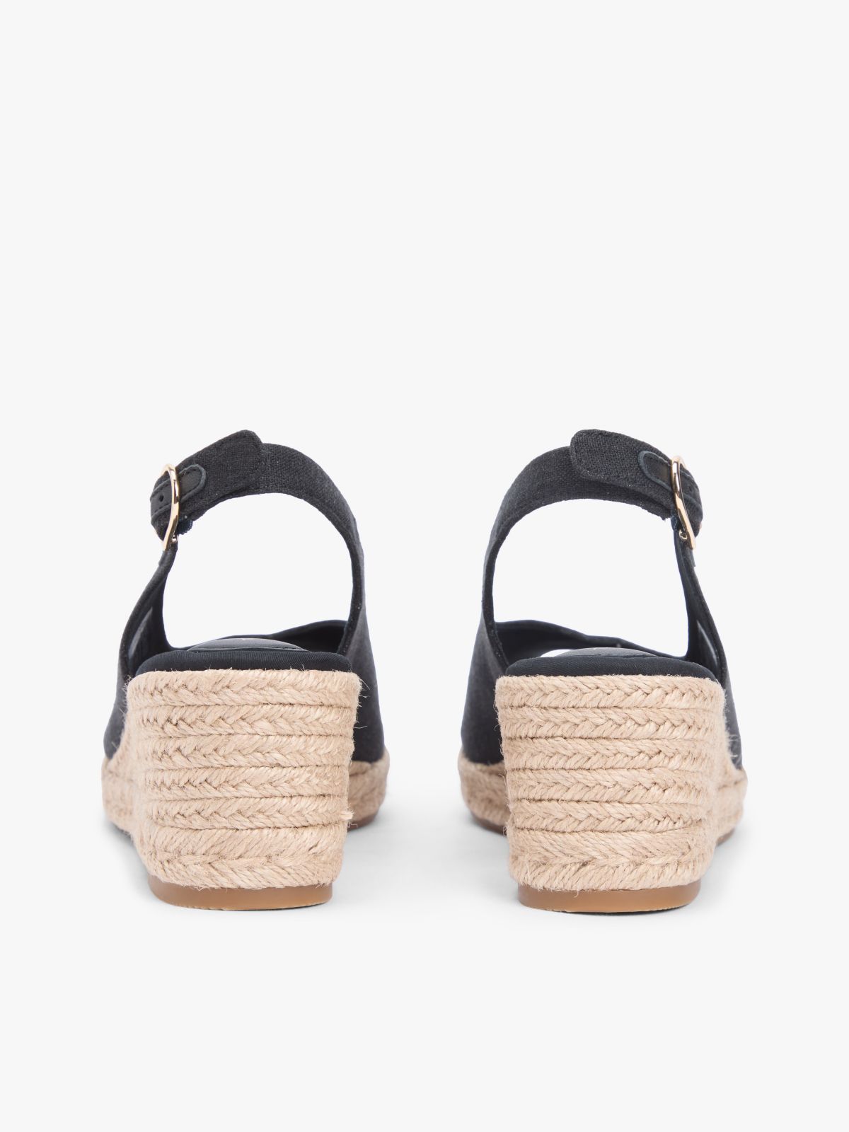 Slingback Wedge Espadrille Sandal — Black