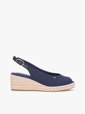 Slingback Wedge Espadrille Sandal, Space Blue