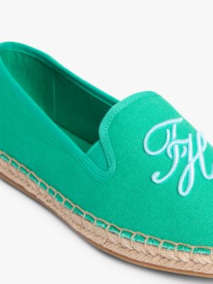 Женские сандалии Tommy Hilfiger Script Monogram Canvas Espadrille, цвет: Нефритовый — фото 6