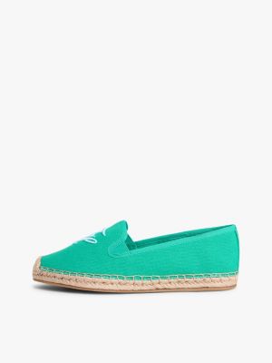 Женские сандалии Tommy Hilfiger Script Monogram Canvas Espadrille, цвет: Нефритовый — фото 7