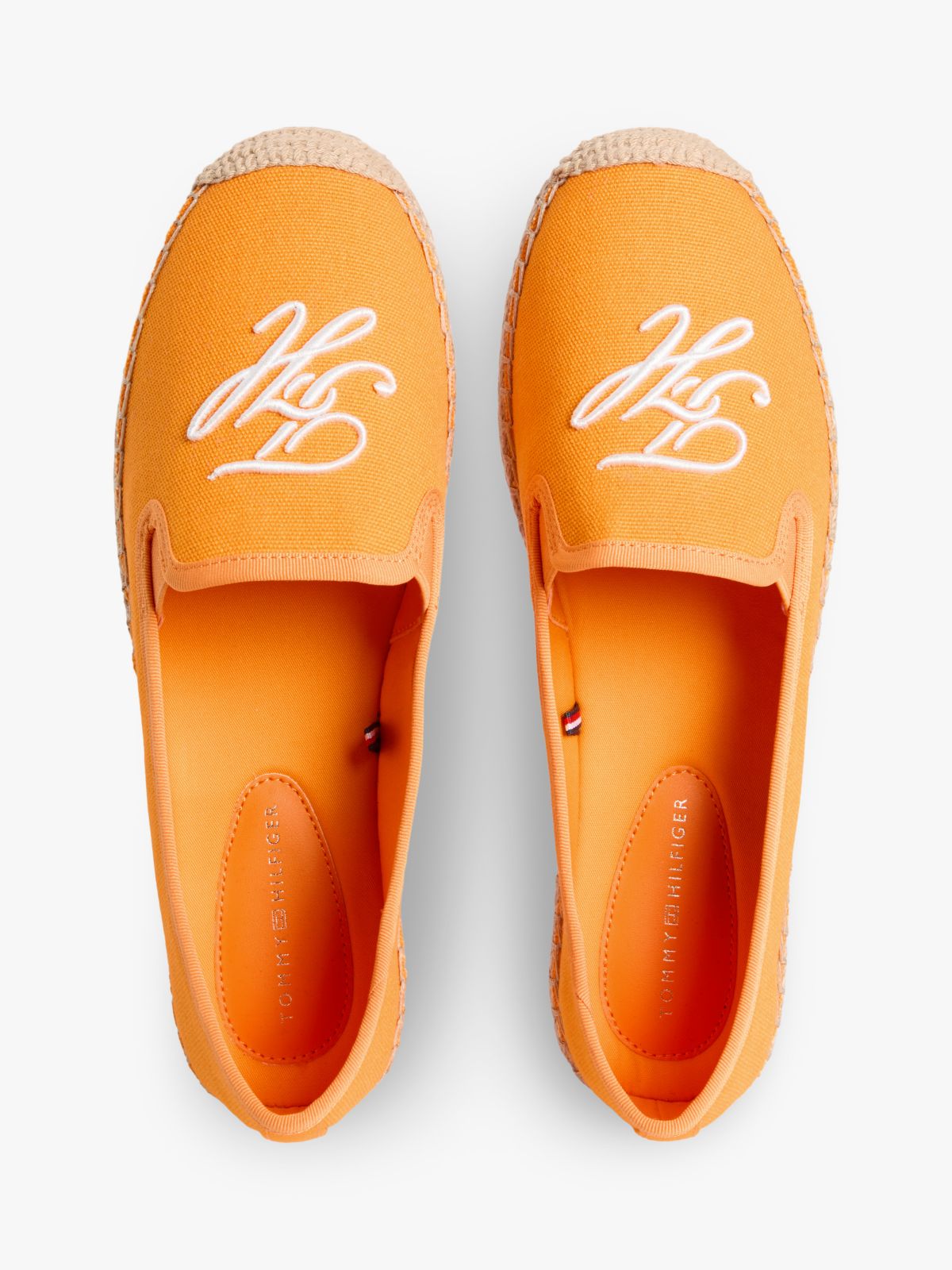 Script Monogram Canvas Espadrille — Orange Hype