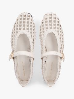 Woven Leather Mix Mary Jane Flat — Soft Cream 3
