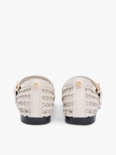 Woven Leather Mix Mary Jane Flat — Soft Cream 4