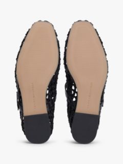 Woven Leather Mix Mary Jane Flat — Black 5