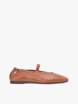 Leather Mary Jane Ballet Flat, Warm Bronze