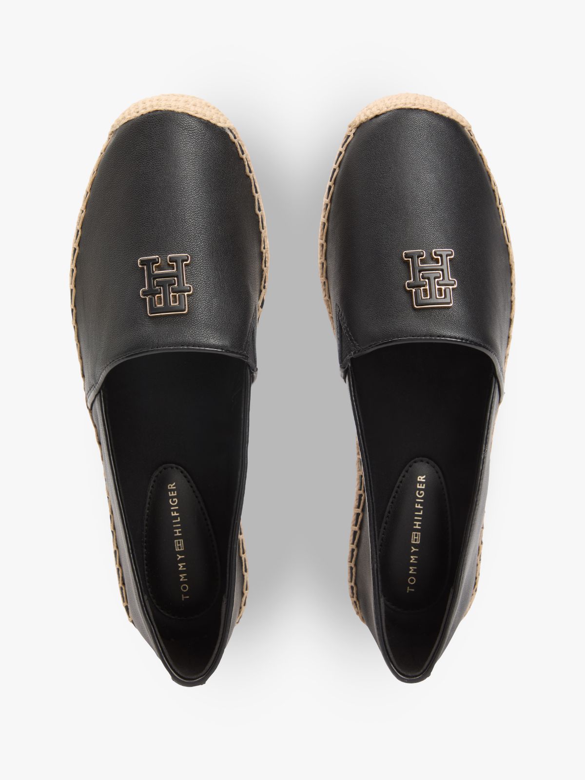 TH Monogram Leather Espadrille — Black