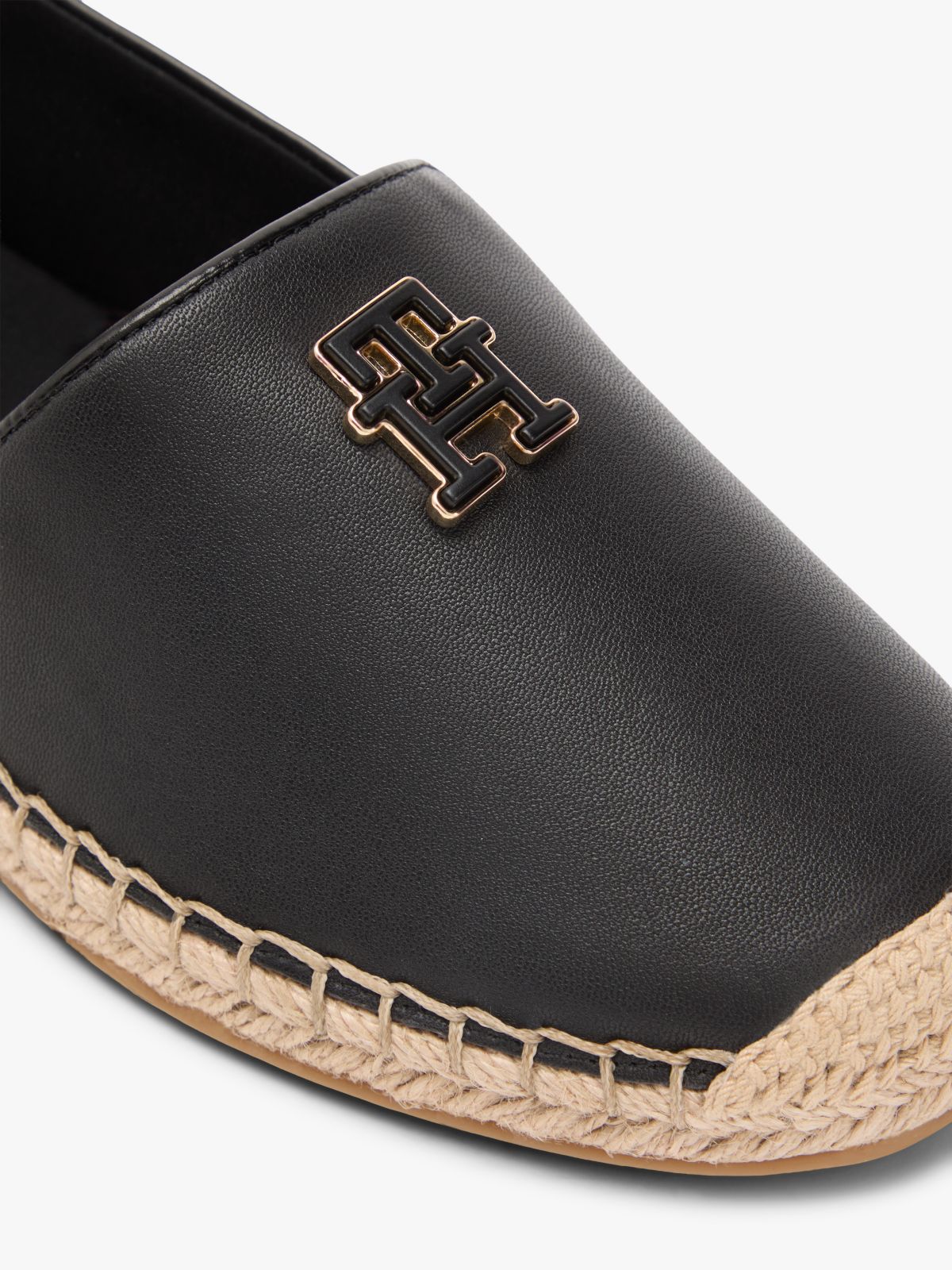TH Monogram Leather Espadrille — Black