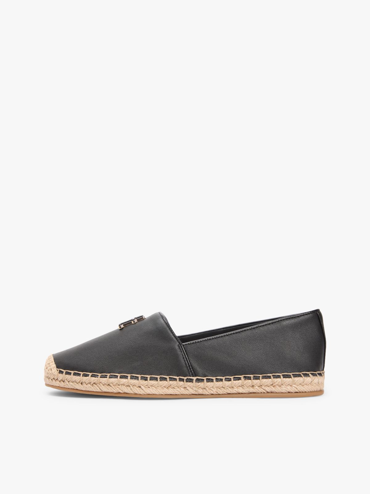 TH Monogram Leather Espadrille — Black