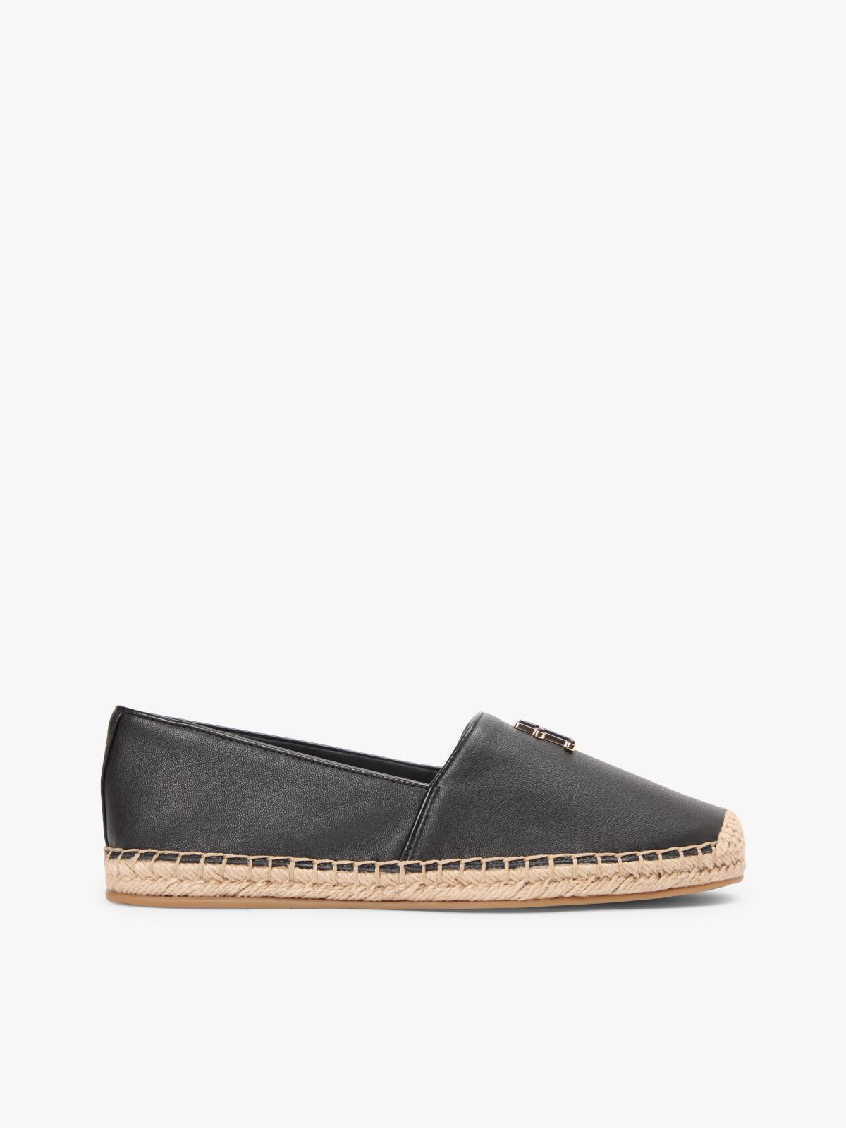 TH Monogram Leather Espadrille — Black