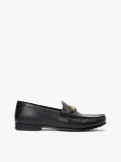 Chain-Link Leather Loafer — Black 1