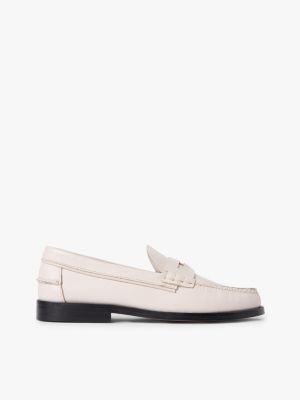 Smooth Leather Penny Loafer, Soft Cream