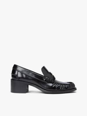 Block-Heel Patent Leather Penny Loafer, Black