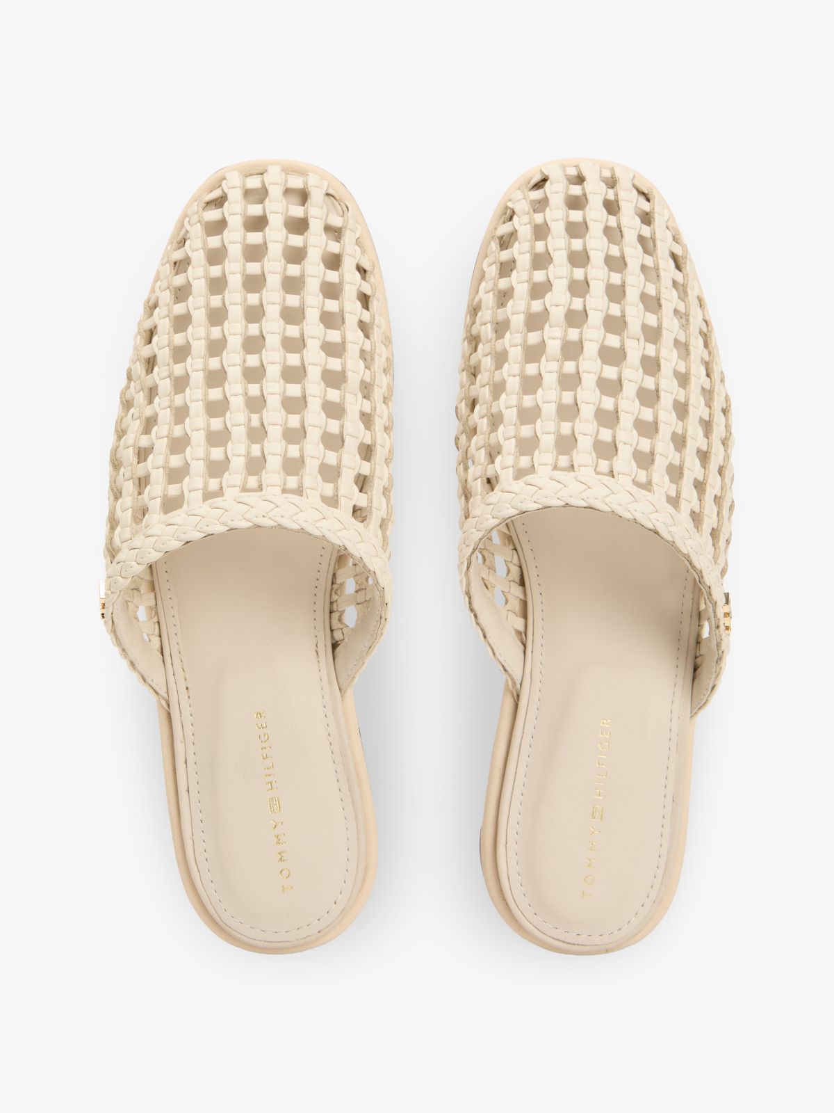 Open-Weave Flat Mule — Soft Cream