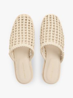 Open-Weave Flat Mule — Soft Cream 3