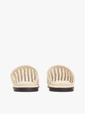 Женские сабо Tommy Hilfiger Open-Weave Flat Mule, цвет: Мягкий кремовый — фото 4