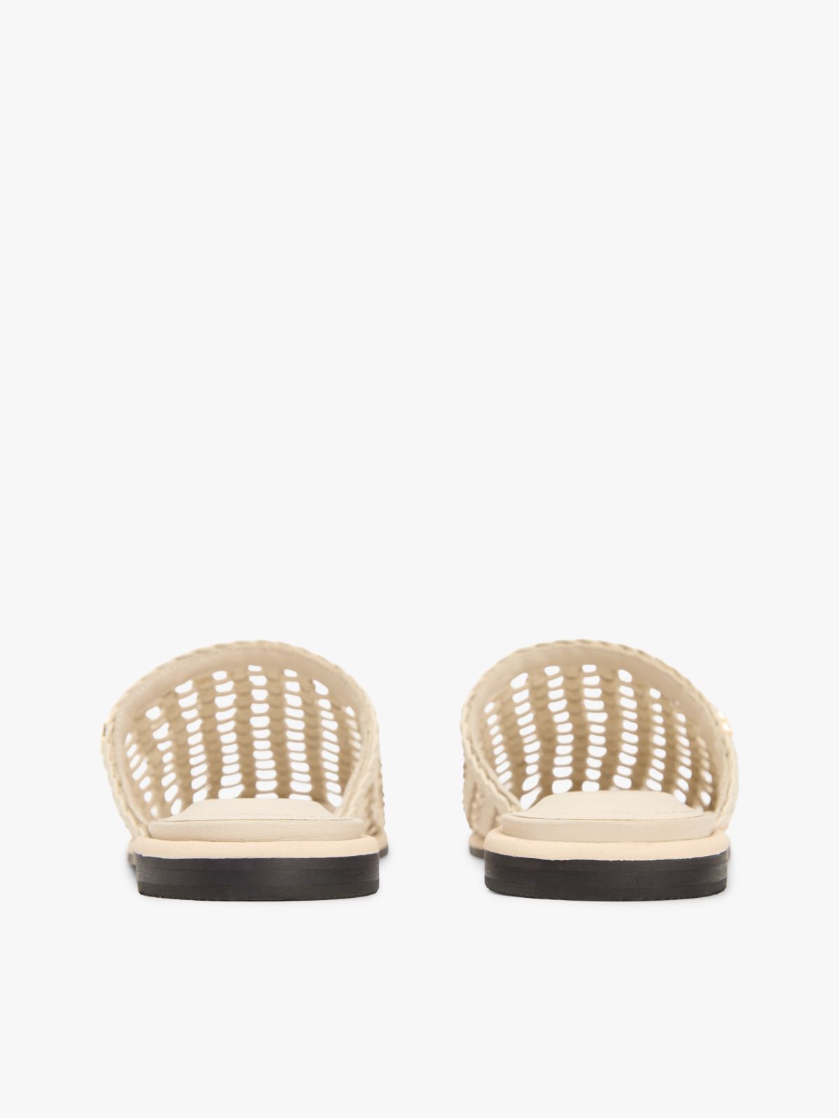 Open-Weave Flat Mule — Soft Cream