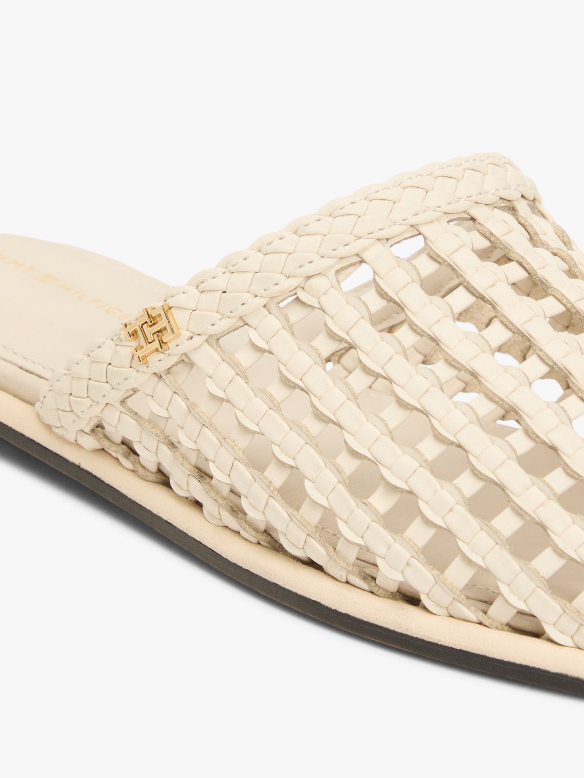 Open-Weave Flat Mule — Soft Cream